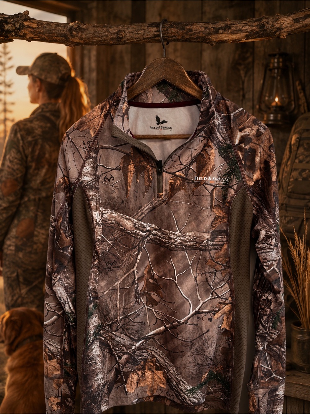 Field & Stream Realtree Camo Performance 1/4 Zip Pullover - Size Large